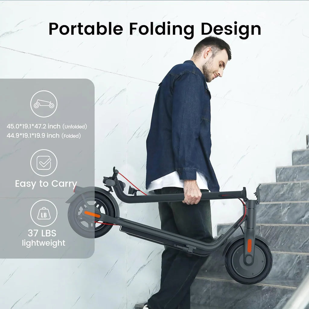 NAVEE V25 Pro Electric Scooter w/15.5 mi Max Operating Range & 18.6 mph Max Speed - Certified Refurbished