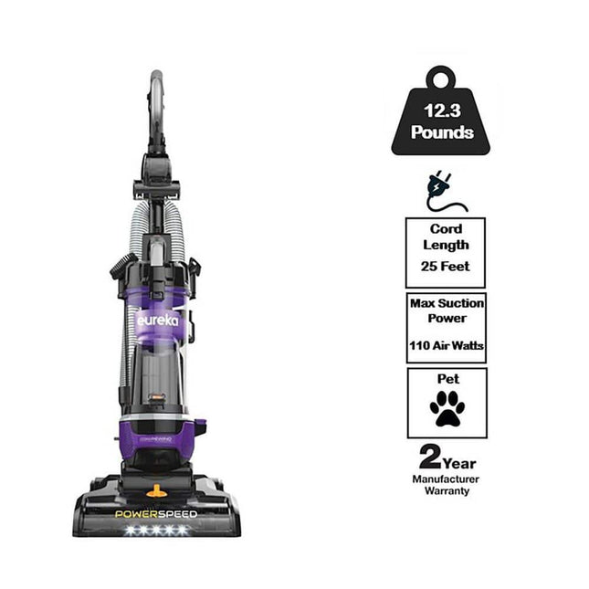 Eureka NEU203 PowerSpeed Multi-Surface Upright Vacuum Cleaner Purple Color Certified Refurbished