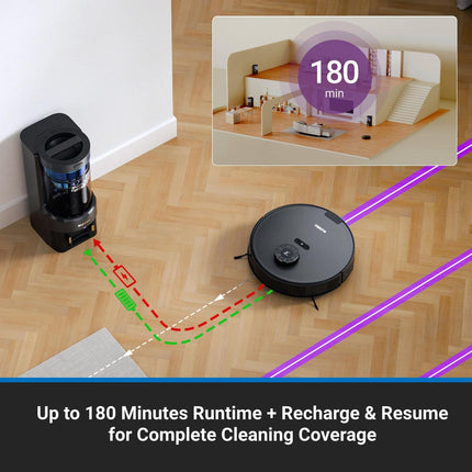 Eureka E10SW Robotic Vacuum Cleaner Black Color Certified Refurbished