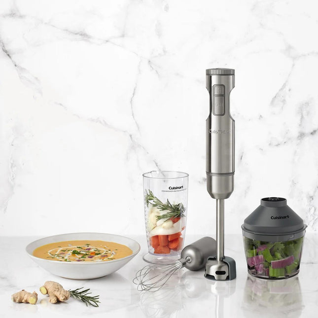 Cuisinart Immersion Hand Blender with Variable Speed HB-900PC | Chef Whisk | Chopper & Storage Bag | 300W Power - Certified Refurbished