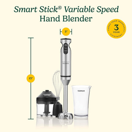 Cuisinart 2 Speed Smart Stick Hand Blender Set with Powerful 300 Watt Motor Certified Refurbished