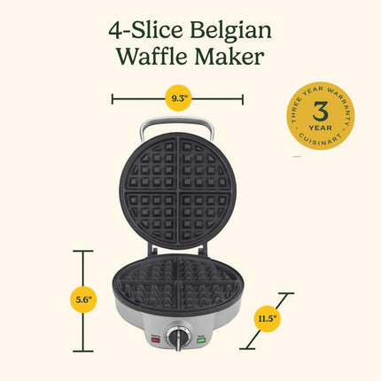 Cuisinart 4 Slice Belgian Waffle Maker - Round WAF-200 Gray - Certified Refurbished