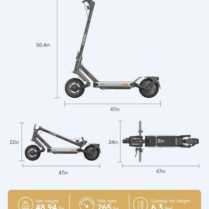 Navee S40 Electric Scooter 500W Motor 35-Mile Range Foldable Design - Certified Refurbished