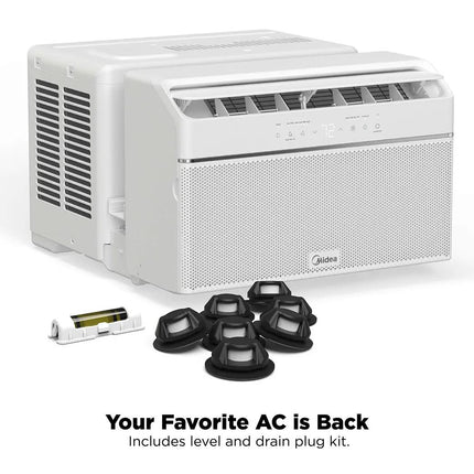 Midea 8,000 BTU U-Shaped Smart Window Air Conditioner 350 Sq. Ft. White MAW08U1QWT - Certified Refurbished