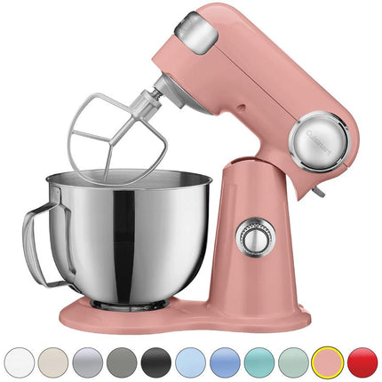 Cuisinart Stand Mixer 12 Speed 5.5 Quart Stainless Steel Bowl Chefs Whisk Mixing Paddle Dough Hook Splash Guard w/Pour Spout SM-50COFR BLUSHING CORAL Certified Refurbished