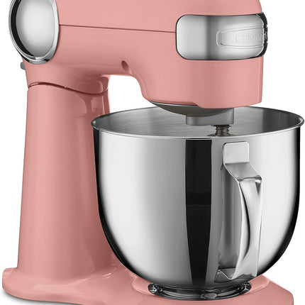 Cuisinart Stand Mixer 12 Speed 5.5 Quart Stainless Steel Bowl Chefs Whisk Mixing Paddle Dough Hook Splash Guard w/Pour Spout SM-50COFR BLUSHING CORAL Certified Refurbished