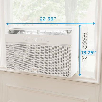 Midea 12,000 BTU U-Shaped Smart Window Air Conditioner 550 Sq. Ft. White MAW12U1QWT - Certified Refurbished