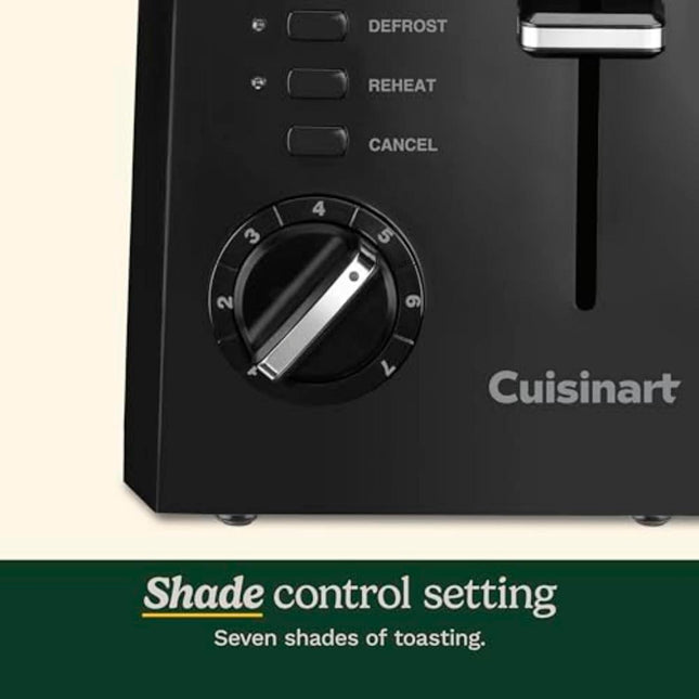 Cuisinart 2-Slice Toaster Compact CPT-122 Black - Certified Refurbished