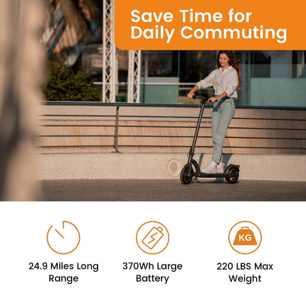 Navee N40 Electric Scooter 350W Motor 25-Mile Range Foldable Design - Certified Refurbished