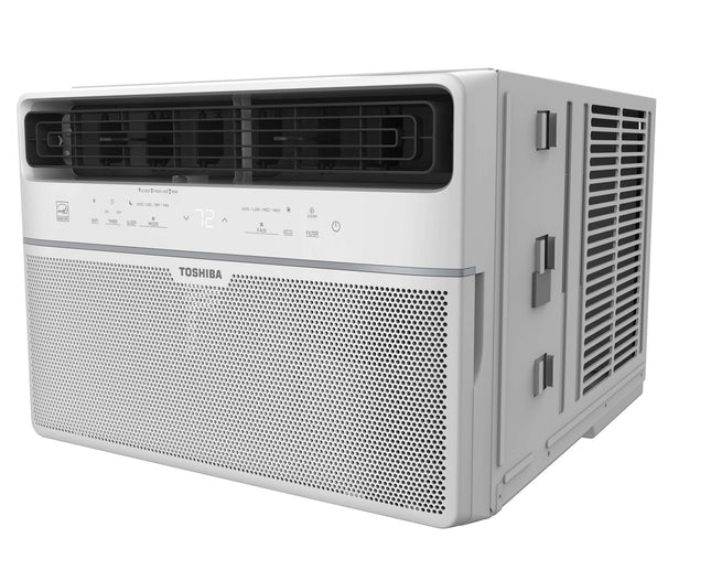 Toshiba 10,000 BTU 115-Volt Smart Wi-Fi Touch Control Window Air Conditioner with Remote in White RAC-WK1012ESCWRFR Certified Refurbished