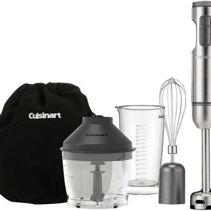 Cuisinart Immersion Hand Blender with Variable Speed HB-900PC | Chef Whisk | Chopper & Storage Bag | 300W Power - Certified Refurbished