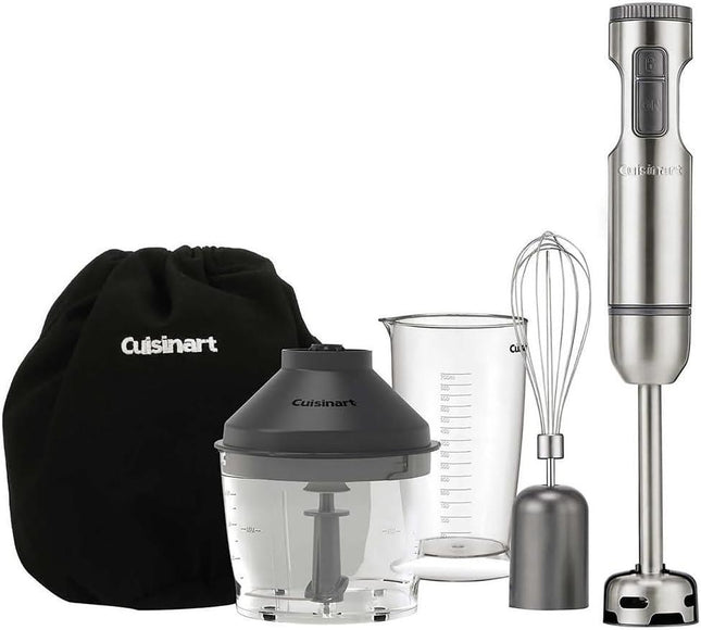 Cuisinart Immersion Hand Blender with Variable Speed HB-900PC | Chef Whisk | Chopper & Storage Bag | 300W Power - Certified Refurbished