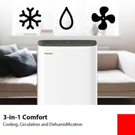 Toshiba 8,000 BTU Smart WiFi Portable Air Conditioner White PX0811CWRUFR Certified Refurbished