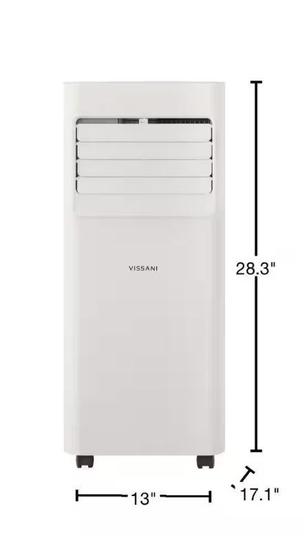 5,000 BTU (DOE) 115-Volt Portable Air Conditioner Unit Cools up to 150 sq. ft. with Dehumidifier and Remote in White  (Renewed)