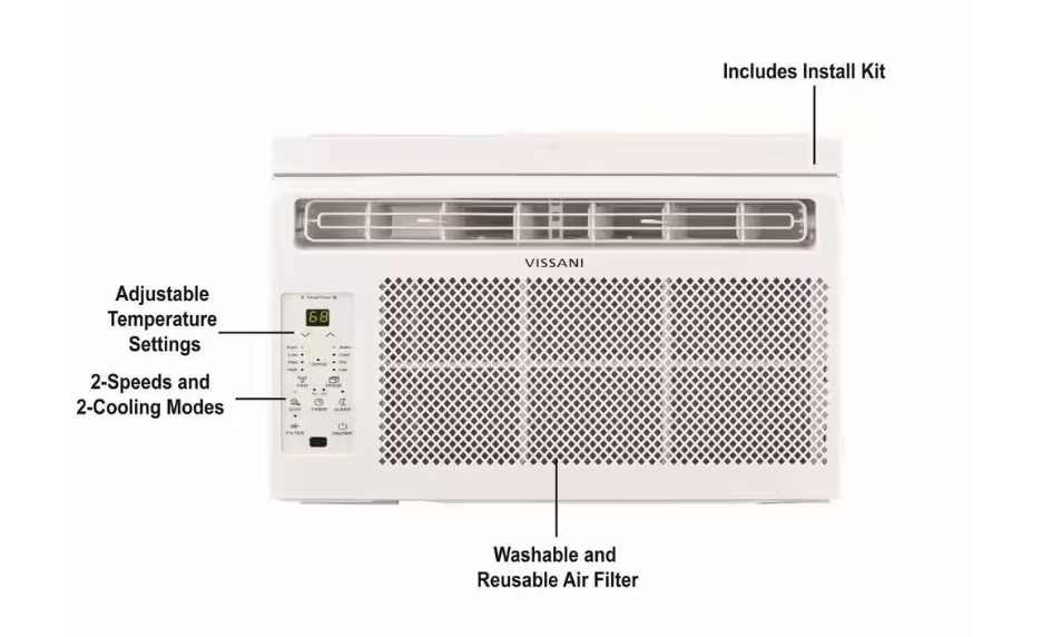 5,000 BTU 115-Volt Window Air Conditioner for 150 sq. ft. Rooms in White (Renewed)
