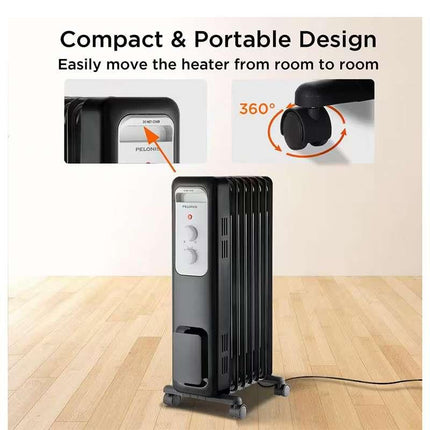Pelonis 1,500-Watt Oil-Filled Radiant Electric Space Heater Certified Refurbished