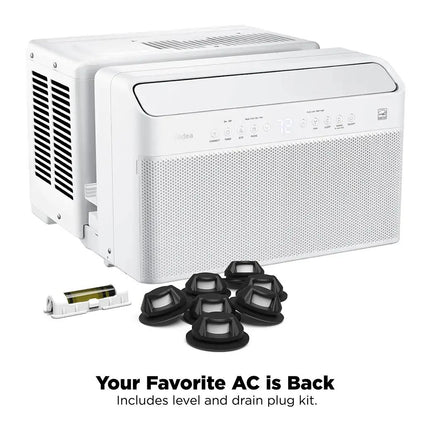Midea 8,000 BTU U-Shaped Smart Window Air Conditioner 350 Sq. Ft. White MAW08V1QWT - Certified Refurbished